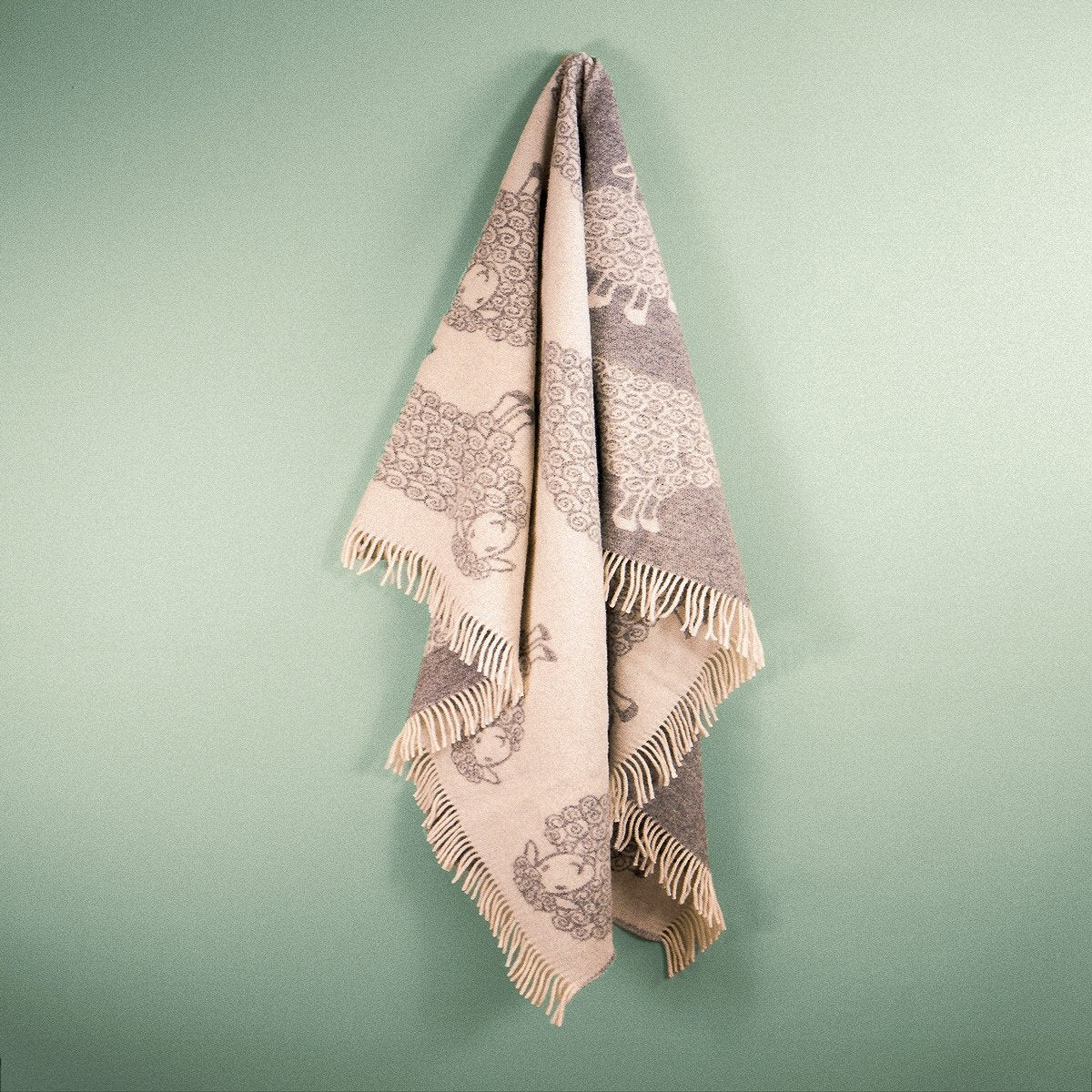 Wild and Wool Lamb Wool Throw - Stone - Image 4