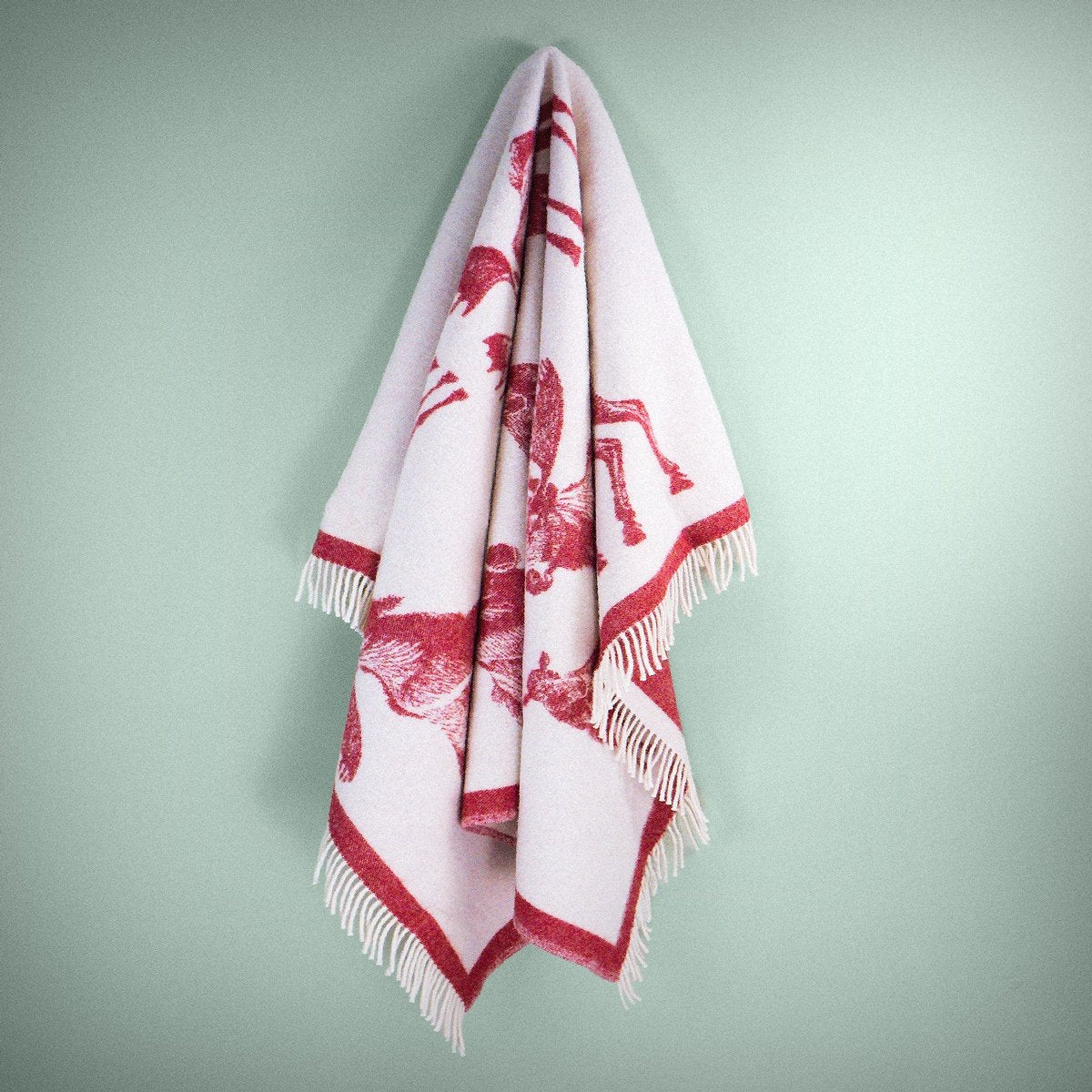 Wild and Wool Moose Wool Throw - Berry - Image 4