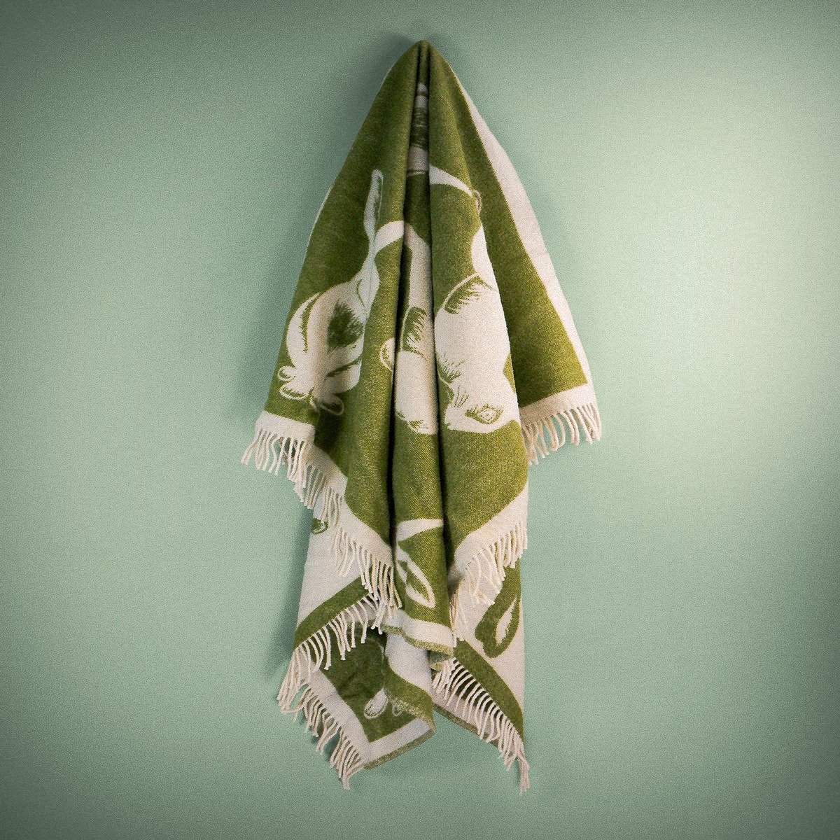 Wild and Wool Rabbit Wool Throw - Moss - Image 3
