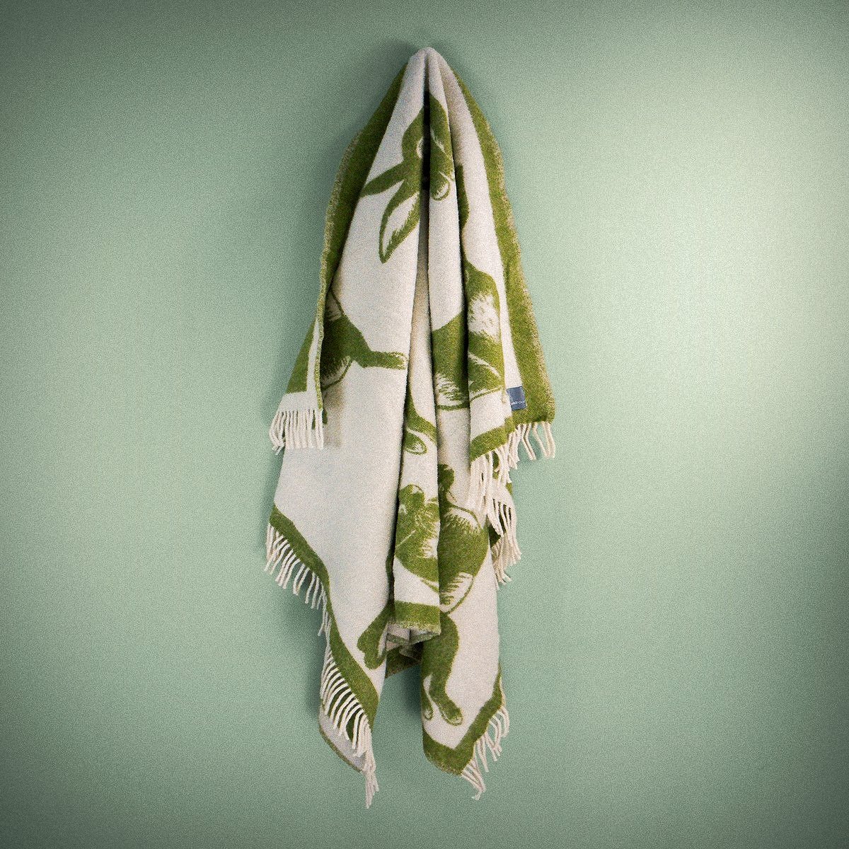 Wild and Wool Rabbit Wool Throw - Moss - Image 4