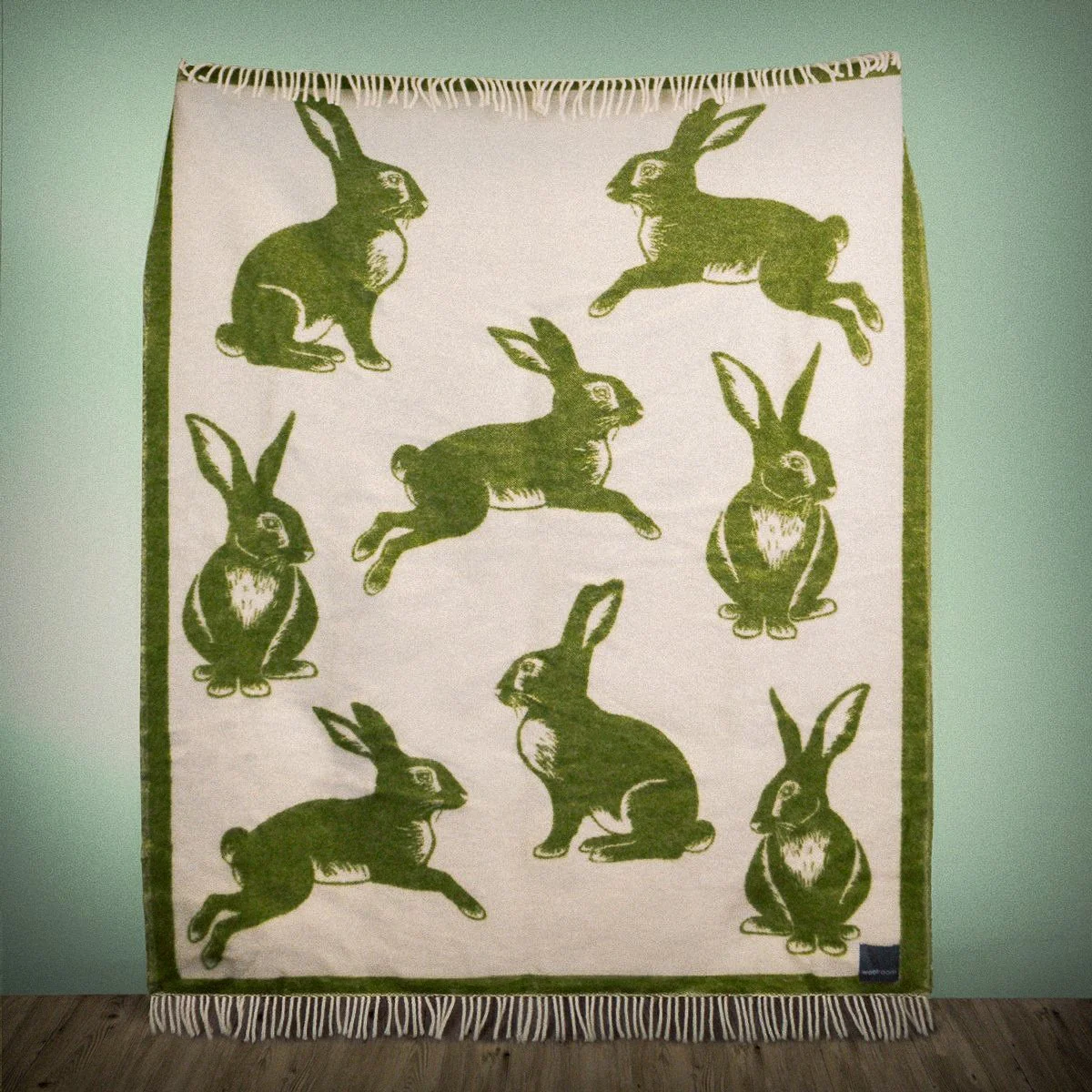 Wild and Wool Rabbit Wool Throw - Moss - Image 5