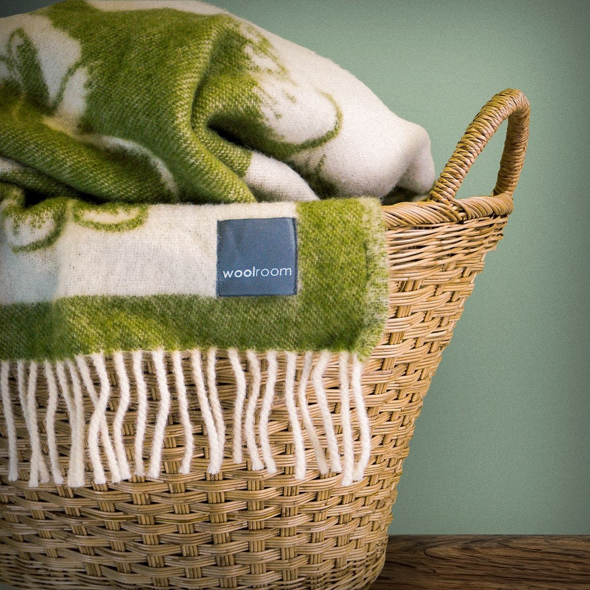 Wild and Wool Rabbit Wool Throw - Moss - Image 6