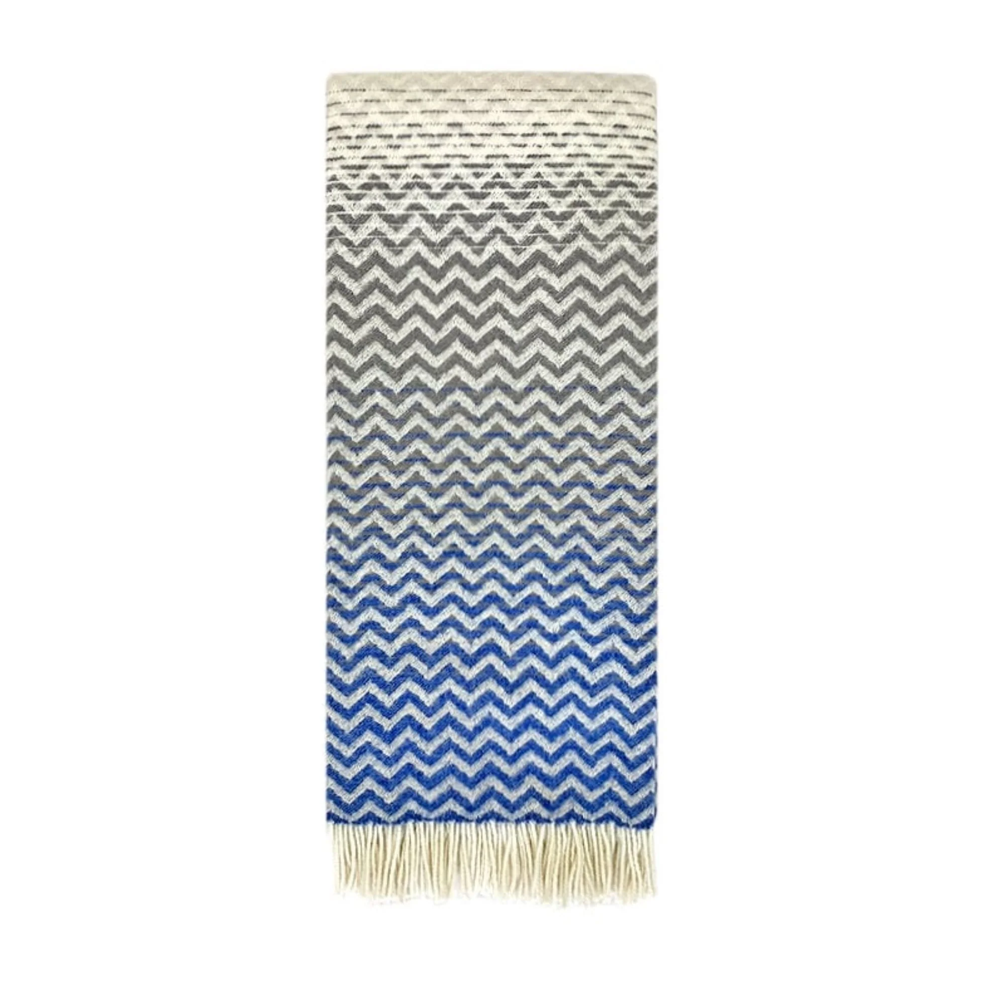 Woolroom Astrid Gradient Pure New Wool Throw - Blue - Image 2