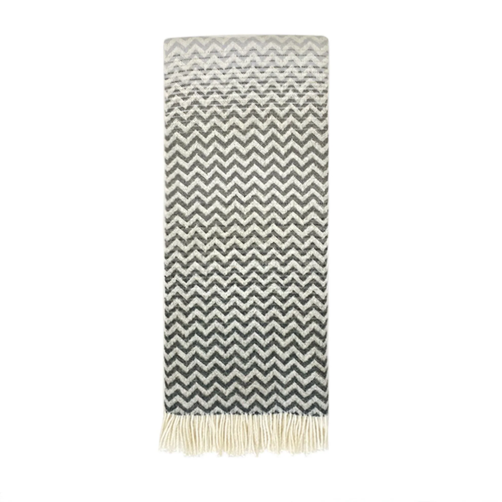 Woolroom Astrid Gradient Pure New Wool Throw - Grey - Image 2